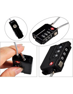 Candado de Combinación TSA Zhovee 3 Dígitos Negro 4-Pack 2