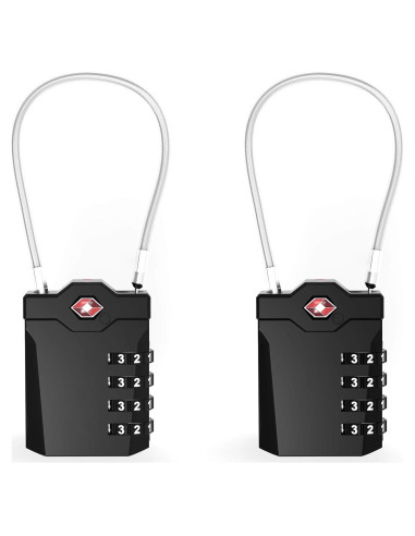 Candados de Combinación TSA XOOL - 2 Piezas, Negro