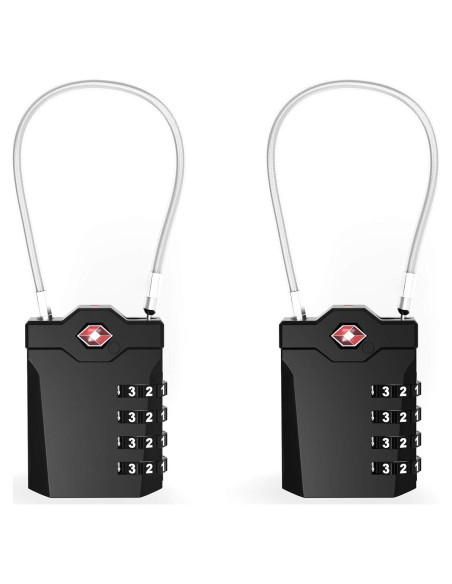 Candados de Combinación TSA XOOL - 2 Piezas, Negro