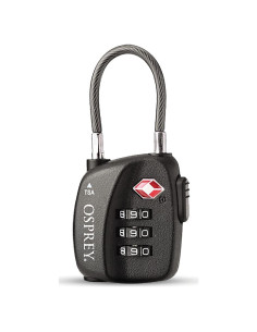 Candado de Equipaje Osprey TSA 3 Dígitos con Cable Negro
