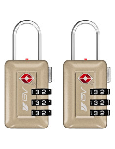 Candado de Combinación Aprobado por TSA BV - 2 Paquete Oro Champán
