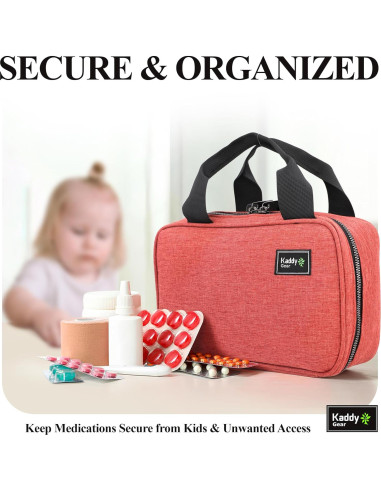 Organizador de Pastillas Kaddy con Cerradura TSA - Rojo