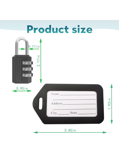 6 Candados de Combinación DUALCROWN + 6 Etiquetas de Viaje