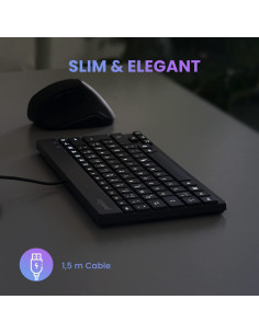 Teclado Mini USB Perixx PERIBOARD-326 Retroiluminado 2