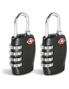 Candados de Equipaje CFMOUR TSA - 2 Piezas 4 Dígitos Negro