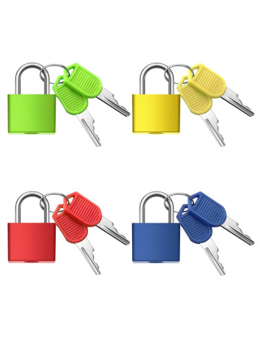 Candados Mini Ripeng 4 Pcs con Llave Multicolor 3.18cm