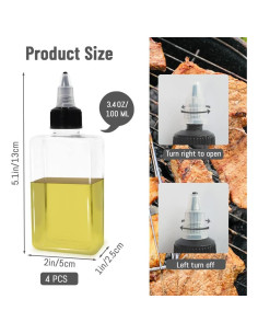 Set de 4 Botellas Dispensadoras de Aceite LELE LIFE 100ml 2