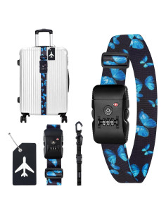 Correas de Equipaje Febcraft con Candado TSA Ajustable Negro