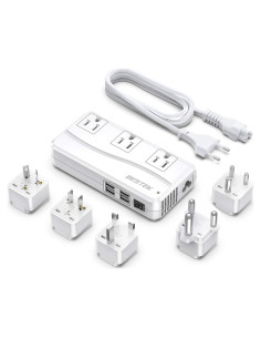 Adaptador de corriente internacional BESTEK 250W 4 USB Blanco