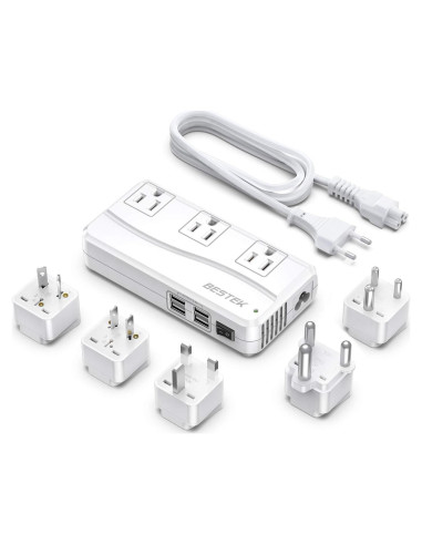 Adaptador de corriente internacional BESTEK 250W 4 USB Blanco