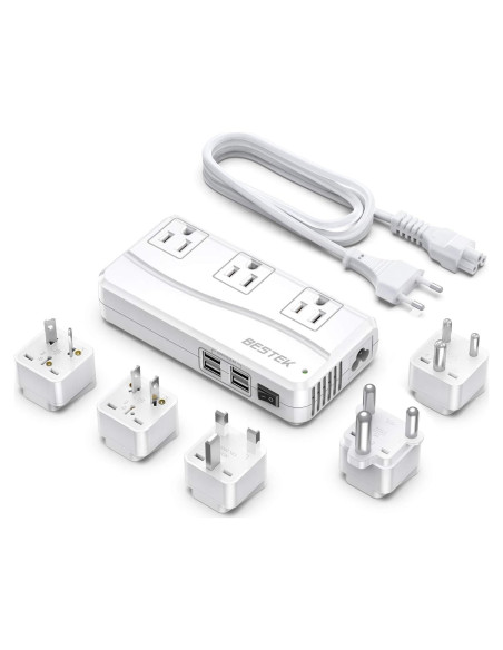 Adaptador de corriente internacional BESTEK 250W 4 USB Blanco