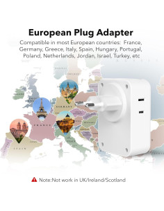 Adaptador de Enchufe de Viaje BN-LINK Tipo C 7-en-1 USB 2