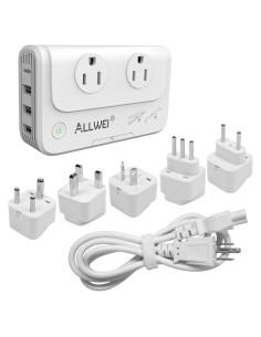 Adaptador de Viaje ALLWEI 220V a 110V Universal Blanco