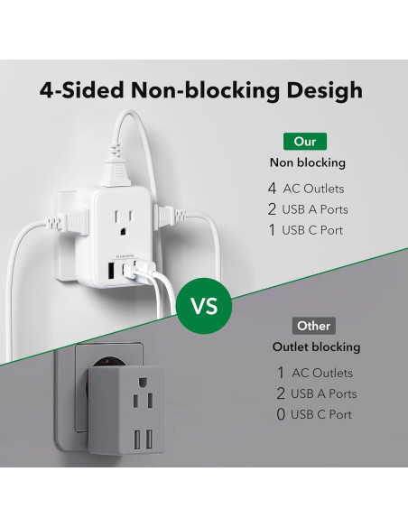 Adaptador de Enchufe de Viaje BN-LINK Tipo C 7-en-1 USB