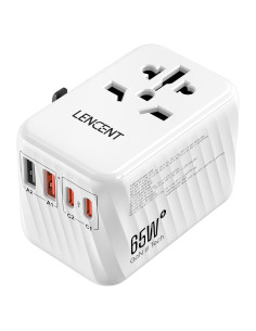 Adaptador de Viaje Universal LENCENT 65W GaN Carga Rápida