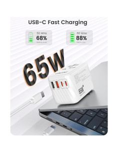Adaptador de Viaje Universal LENCENT 65W GaN Carga Rápida 2