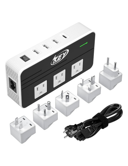 Convertidor de Voltaje 230W Key Power 220V a 110V USB-C