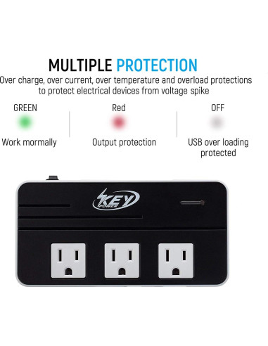 Convertidor de Voltaje 230W Key Power 220V a 110V USB-C