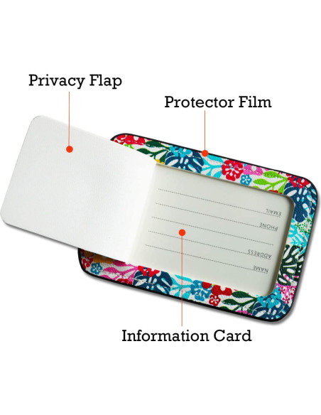 Etiquetas de Equipaje GOWRAPS de Cuero - 4 Piezas Flora Tropical Etiquetas de Equipaje GOWRAPS de Cuero - 4 Piezas Flora Tropical