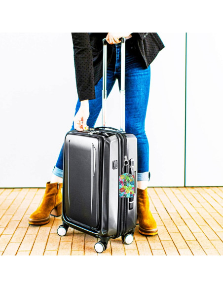 Etiquetas de Equipaje GOWRAPS de Cuero - 4 Piezas Flora Tropical Etiquetas de Equipaje GOWRAPS de Cuero - 4 Piezas Flora Tropical