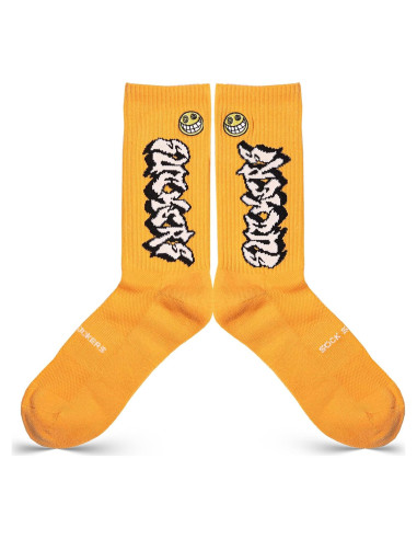 Calcetines Divertidos - Hombres 9-13 Naranja con Ventilación