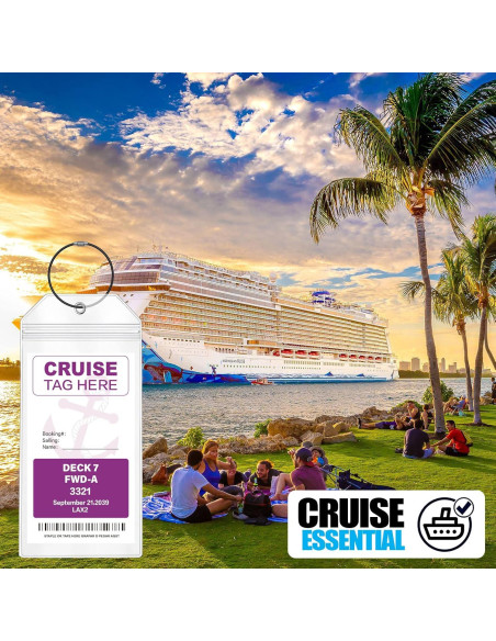 Etiquetas de Equipaje de Crucero Maloun, Paquete de 6 Transparentes Etiquetas de Equipaje de Crucero Maloun, Paquete de 6 Transparentes