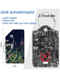 Etiquetas de Equipaje ZYAOTWQZ 2 Piezas Flor 8.89x5.08cm 2