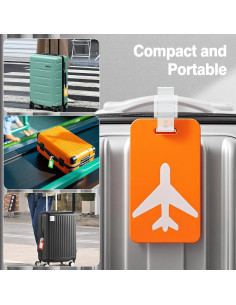 Etiquetas de Equipaje de Silicona Maromalife 2 Pack Naranja 2