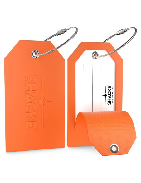 Etiquetas de Equipaje Shacke con Bucle de Acero (2pcs) Naranja Etiquetas de Equipaje Shacke con Bucle de Acero (2pcs) Naranja