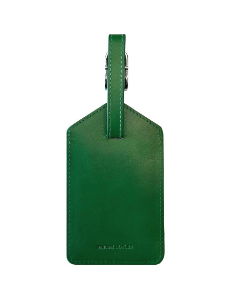Etiqueta de Equipaje de Cuero Verde Esmeralda 100% Genuino Etiqueta de Equipaje de Cuero Verde Esmeralda 100% Genuino