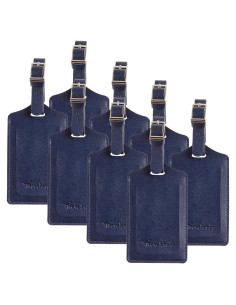 8 Etiquetas de Equipaje de Cuero Travelambo - Duraderas y Personalizables