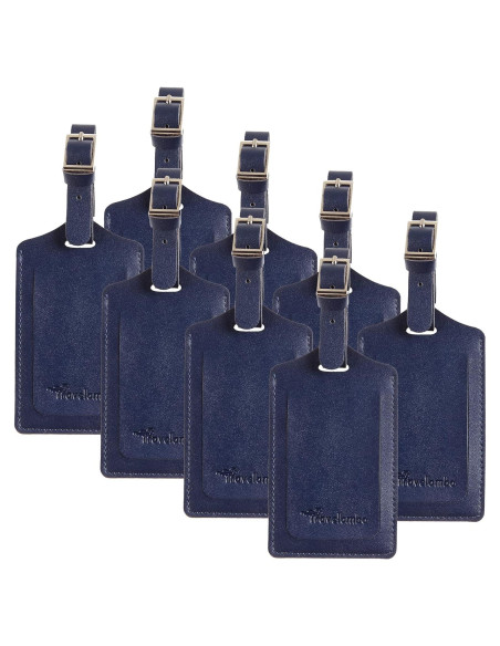 8 Etiquetas de Equipaje de Cuero Travelambo - Duraderas y Personalizables