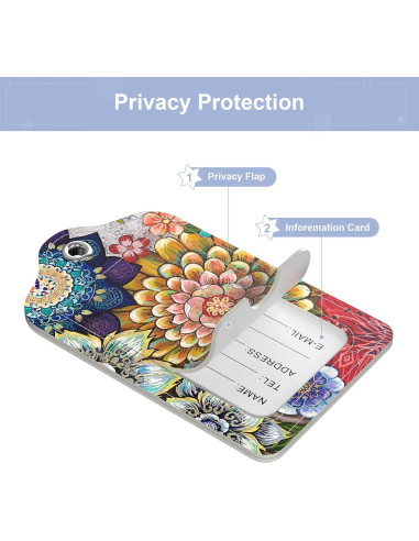 4 Etiquetas de Equipaje de Cuero PU Hsxnam - Diseño Moderno