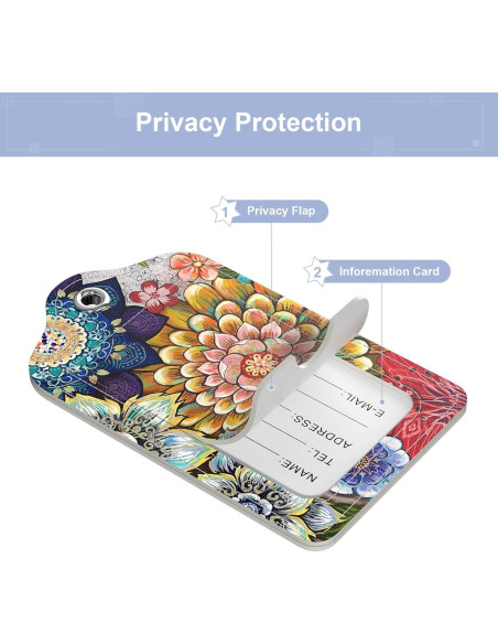 4 Etiquetas de Equipaje de Cuero PU Hsxnam - Diseño Moderno