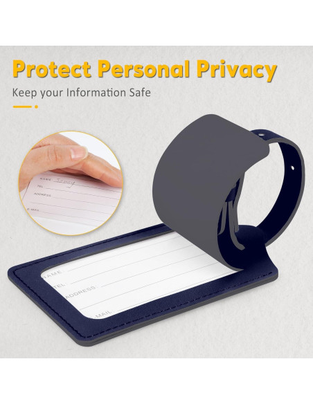 8 Etiquetas de Equipaje de Cuero Travelambo - Duraderas y Personalizables