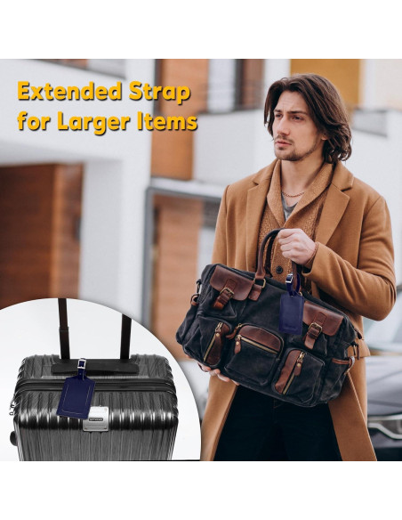 8 Etiquetas de Equipaje de Cuero Travelambo - Duraderas y Personalizables