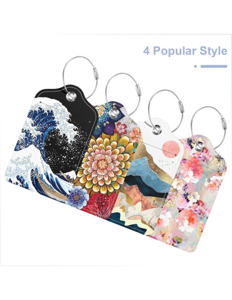 4 Etiquetas de Equipaje de Cuero PU Hsxnam - Diseño Moderno