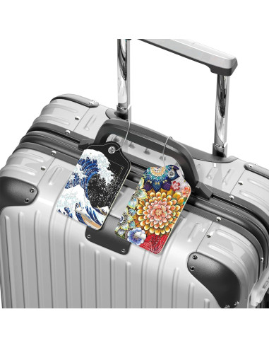 4 Etiquetas de Equipaje de Cuero PU Hsxnam - Diseño Moderno