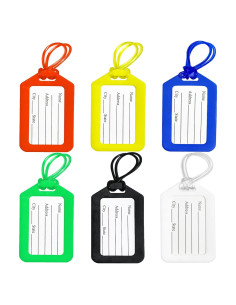 Etiquetas de Equipaje QOIUSO - Paquete de 6 Colores Impermeables