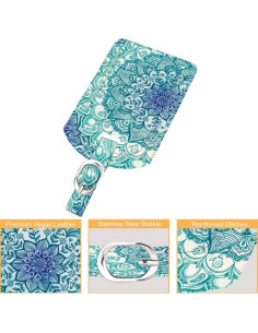 Etiquetas de Equipaje FINTIE 2 Pcs Cuero Sintético Ilusiones Esmeralda 2