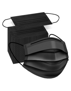 50 Mascarillas Desechables Negras ZTANPS 3 Capas Protección
