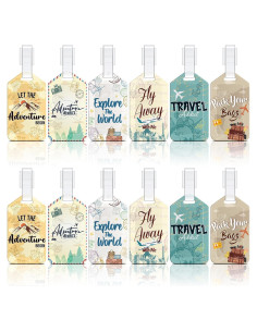 Etiquetas de Equipaje Kajaia 12 Pcs Multicolor Rectangulares