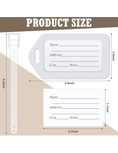 Etiquetas de Equipaje Kajaia 12 Pcs Multicolor Rectangulares 2