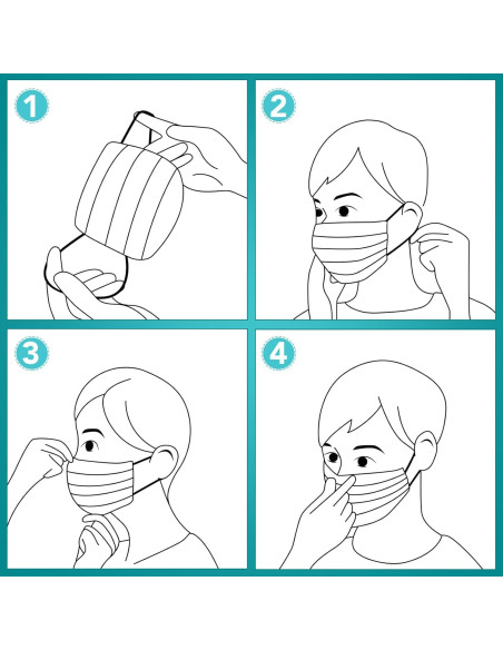 50 Mascarillas Desechables Negras ZTANPS 3 Capas Protección