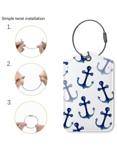 Etiquetas de Equipaje ZFQ Ancla Marina Azul Marino 2 Pzas 2