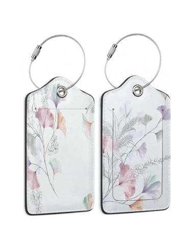 Juego de 2 Etiquetas de Equipaje DEMACYA Flores Acuareladas
