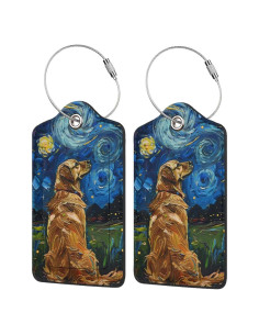 Etiquetas de Equipaje DONGPANCHN 2 Pcs Patrón Perro Colorido