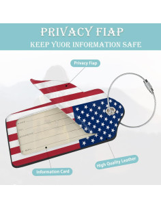 Etiqueta de Equipaje SKYDAWNY Bandera Americana Set de 2 2
