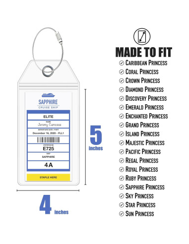 Soporte para Etiquetas de Equipaje Cruise On - 4 Paquete
