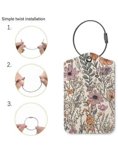 Etiquetas de Equipaje Retro ZFQ - Paquete de 2, PU, 15.29x9.7cm